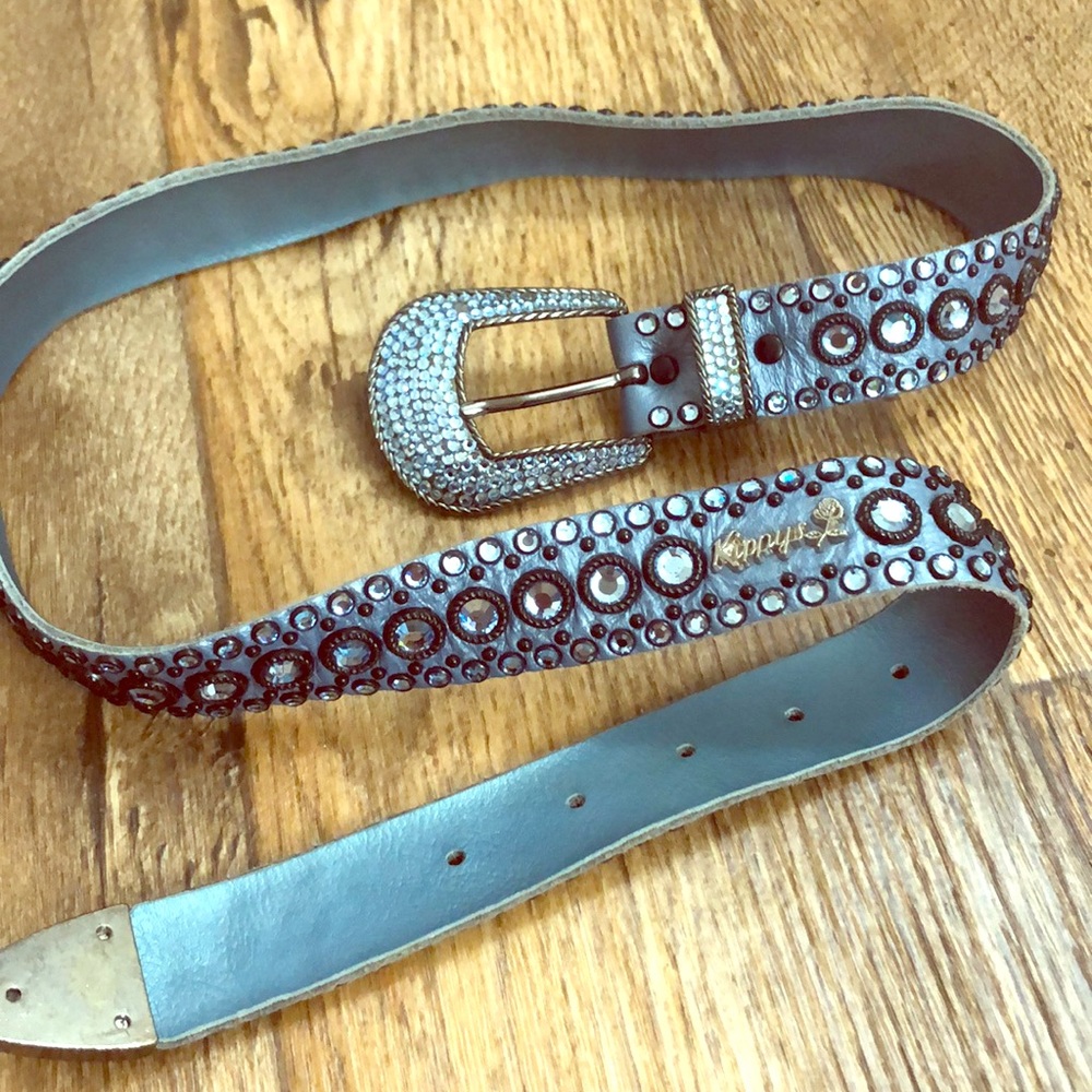 Kippys Rhinestone Western Belt Brilliant Blue